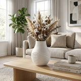 Darwin White Wavy Lines Ecomix Vase