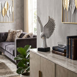 Boron Silver Small Resin Eagle Table Accent