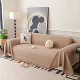 Textured Woven Modern Sofa Cover, Natural Blend Decorative Couch Throw Blanket