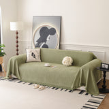 Textured Woven Modern Sofa Cover, Natural Blend Decorative Couch Throw Blanket