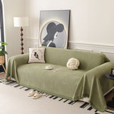 Textured Woven Modern Sofa Cover, Natural Blend Decorative Couch Throw Blanket