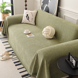 Textured Woven Modern Sofa Cover, Natural Blend Decorative Couch Throw Blanket