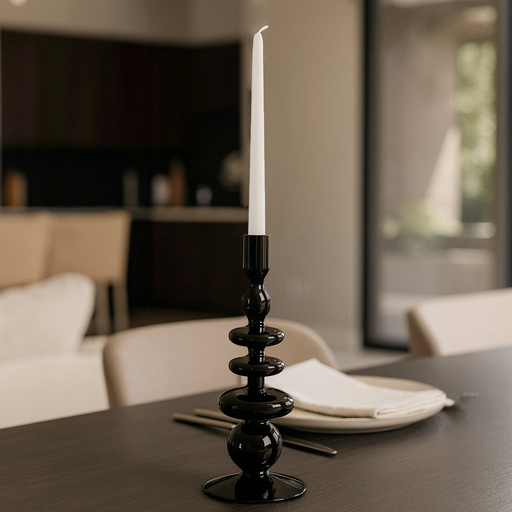 Ellenland Black Large Candle Holder
