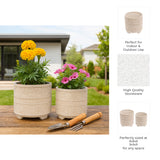 Mirador White Ceramic Abstract Footed Planters (Set of 2)