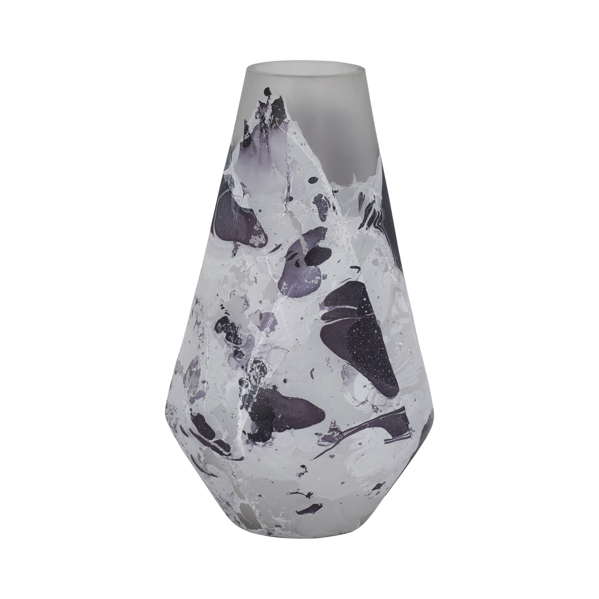 Rinconada White Glass Fog Shadow Vase