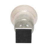 Vale Sage/Ivory Small Glass Vase on Marble Base