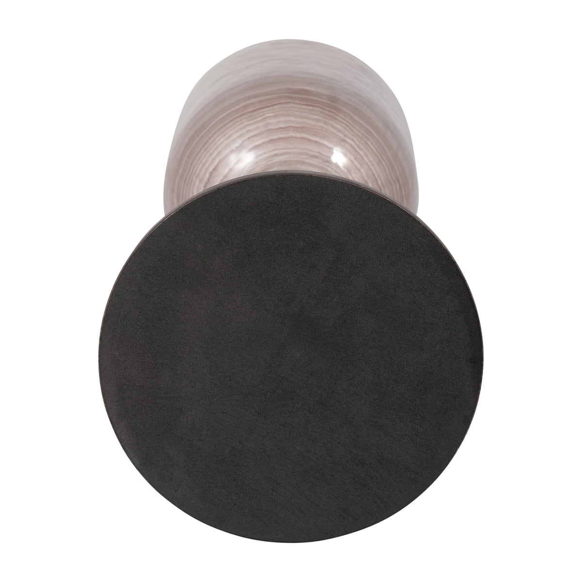 Sloat Blush Small Glass Wooden Base Hurricane