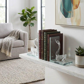 Midvalley Clear Swan Bookends (Set of 2)