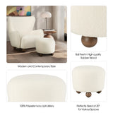 Conant Beige Round Ottoman with Ball Feet