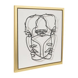 Akers White/Black/Gold Hand Painted Face Illusion Framed Wall Art
