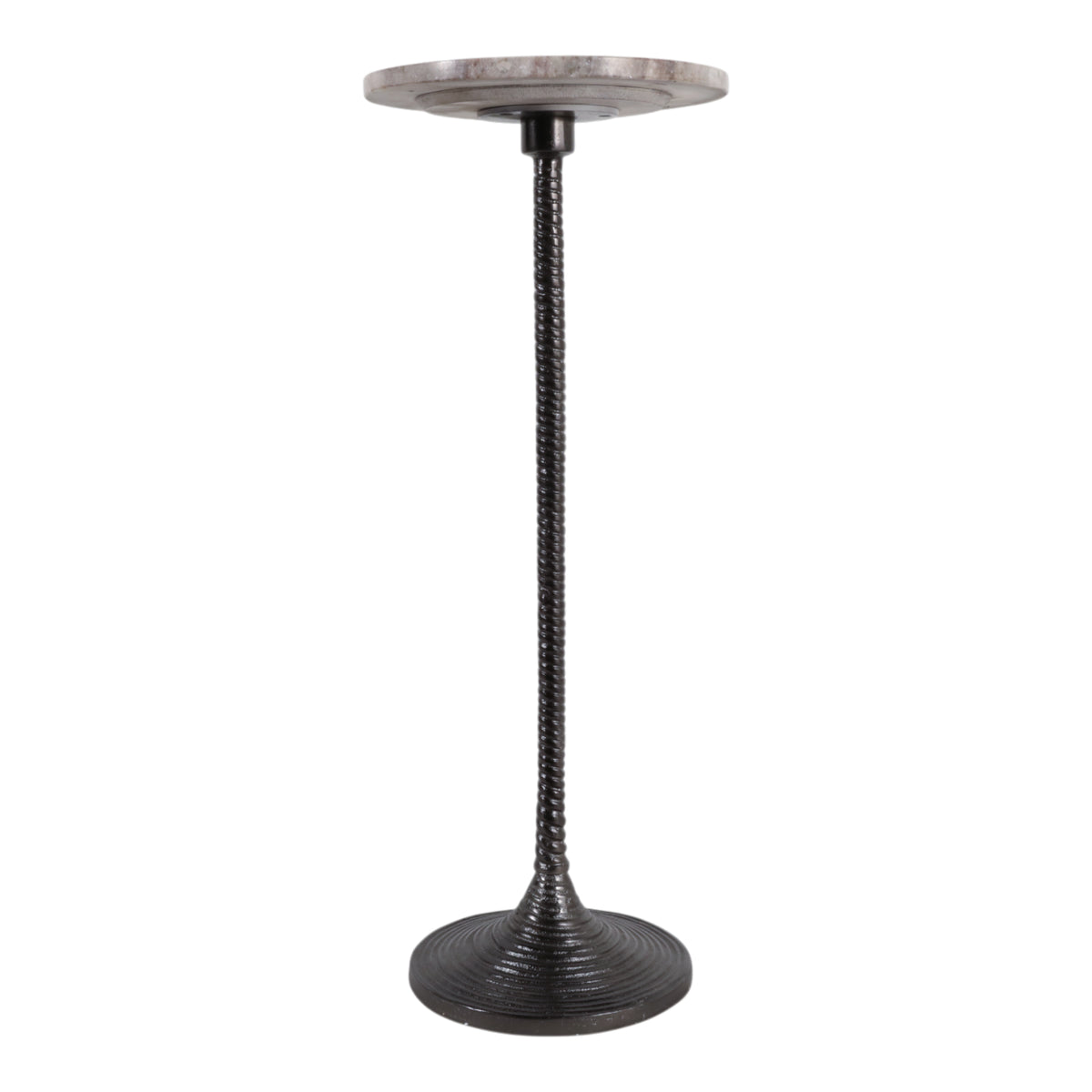 Cerritos Antique Gray Drink Table with Marble Top