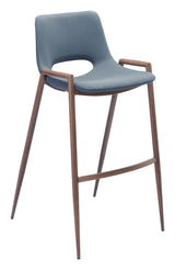 Desi Azure Gray & Walnut Barstool (Set of 2)