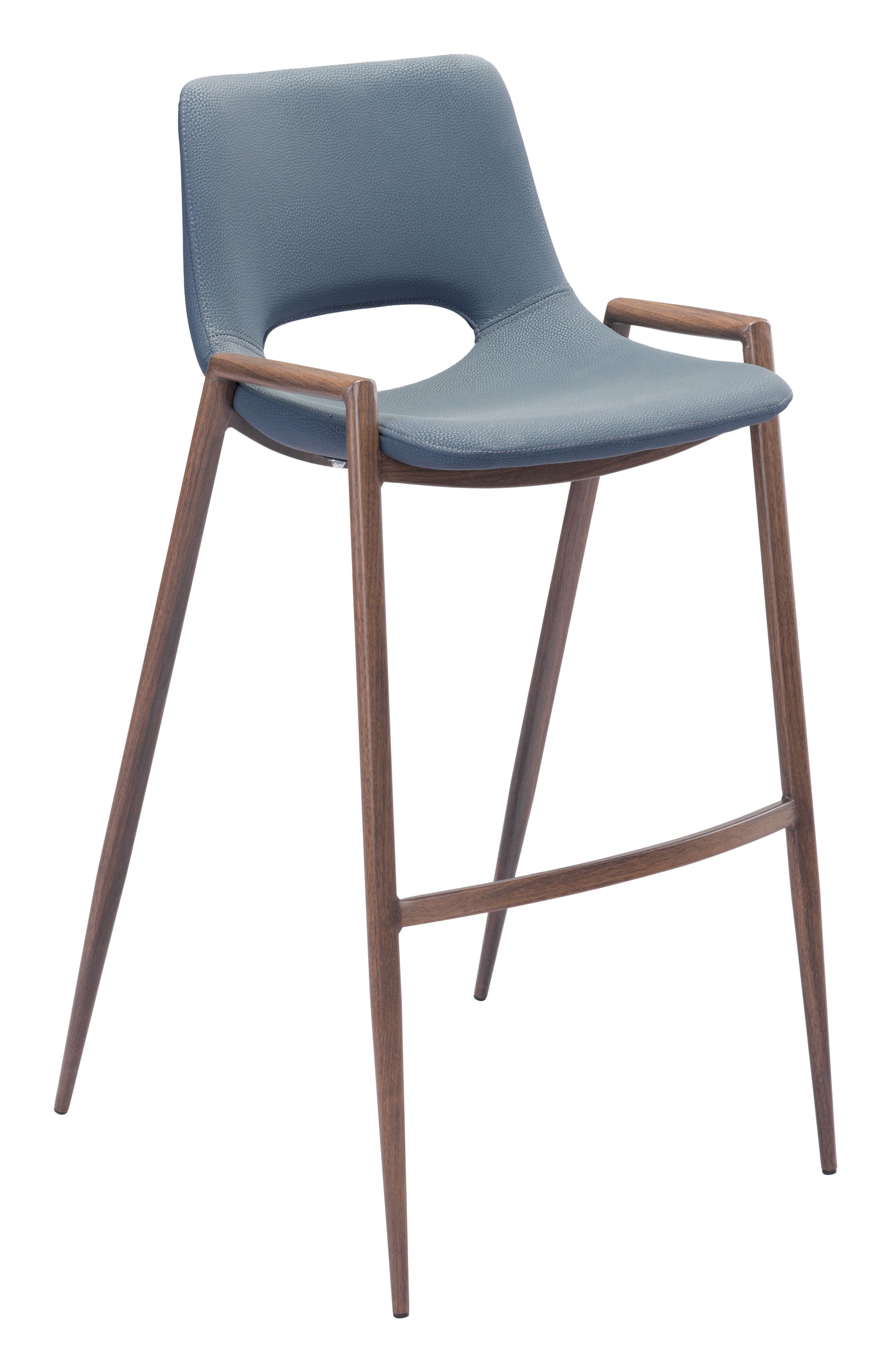 Desi Azure Gray & Walnut Barstool (Set of 2)