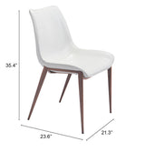Magnus White & Walnut Dining Chair (Set of 2)