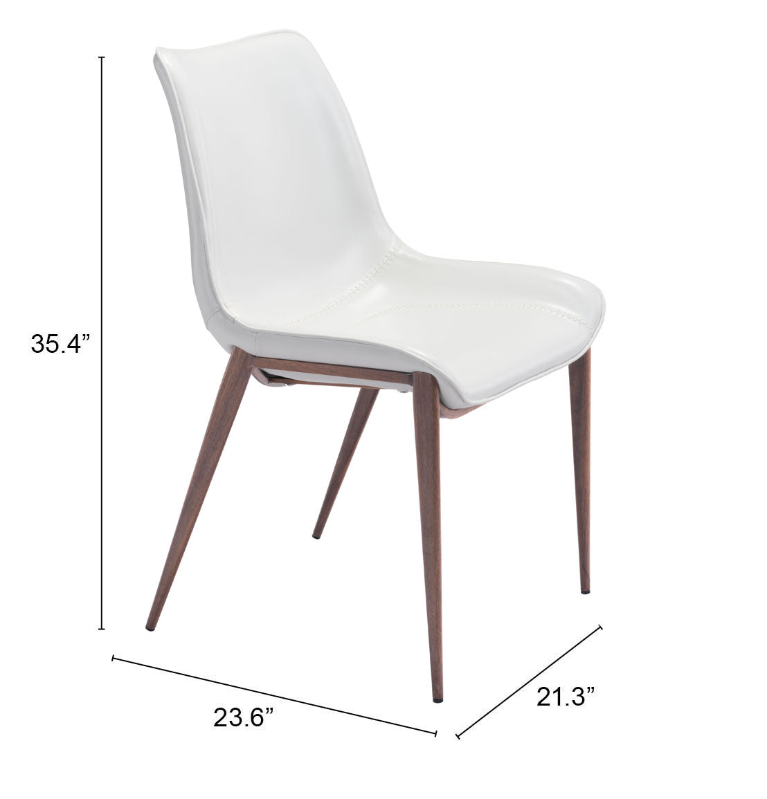 Magnus White & Walnut Dining Chair (Set of 2)