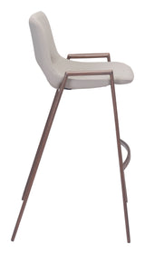 Desi Beige & Walnut Barstool (Set of 2)
