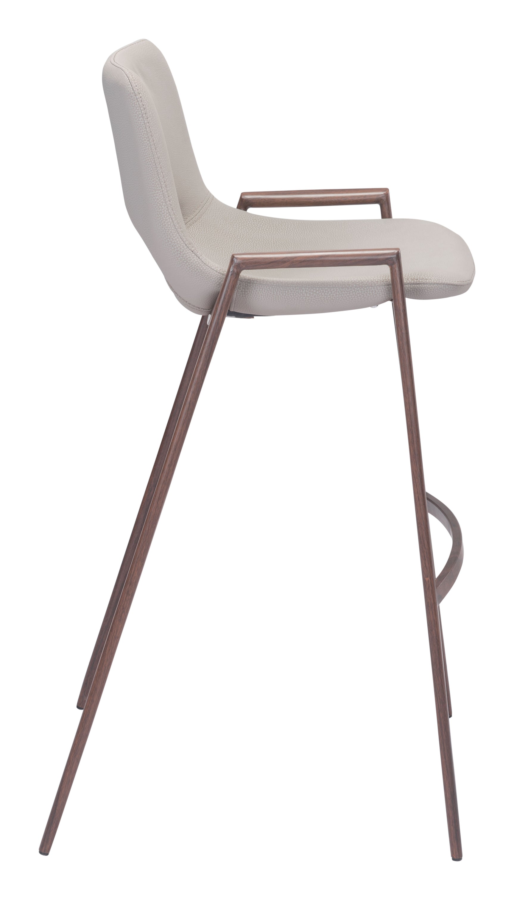 Desi Beige & Walnut Barstool (Set of 2)