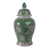 Eldredport Green/Brown/White Large Chinoiserie