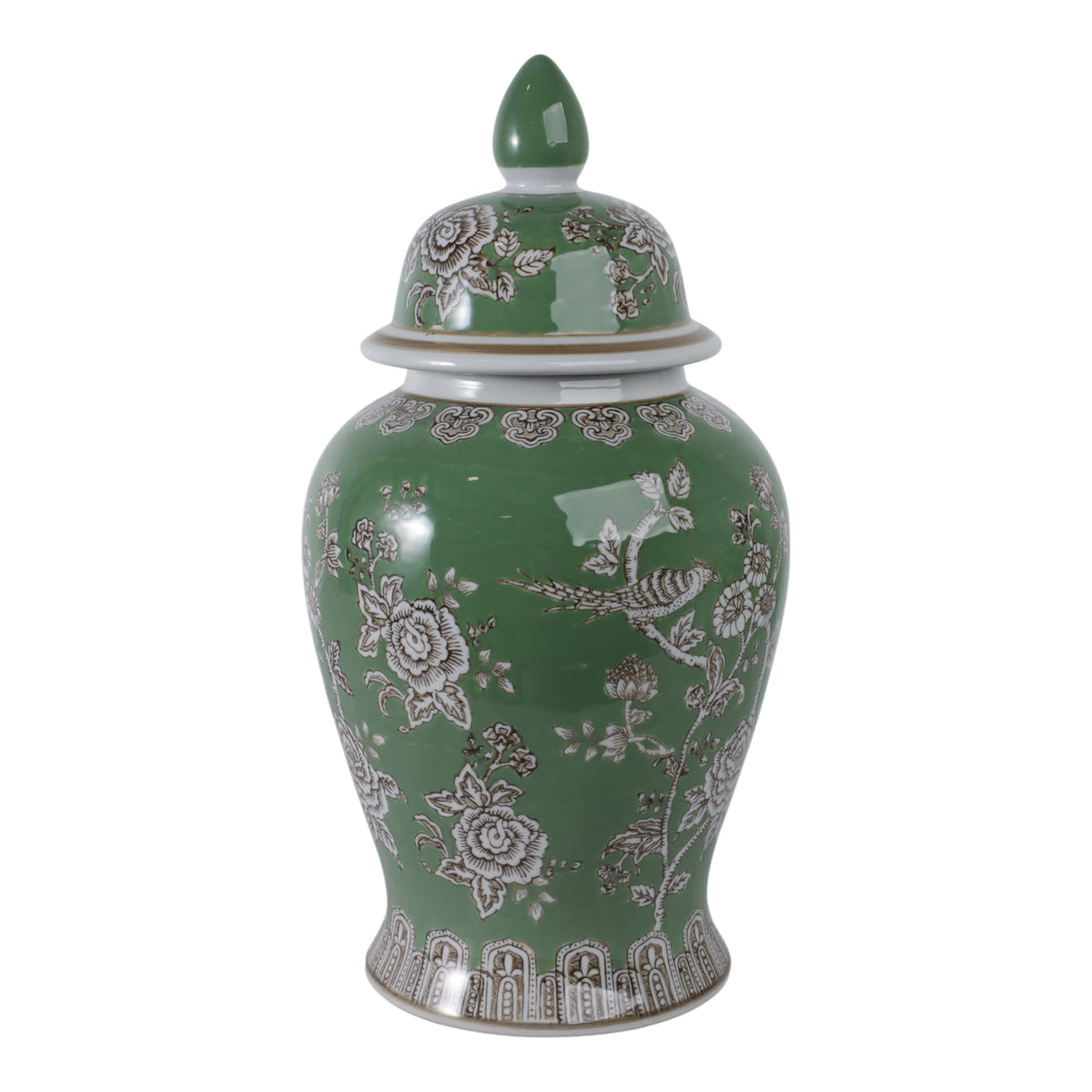 Eldredport Green/Brown/White Large Chinoiserie