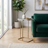 Caxtonham Gray/Gold Smoky C-Table with Quartz Top