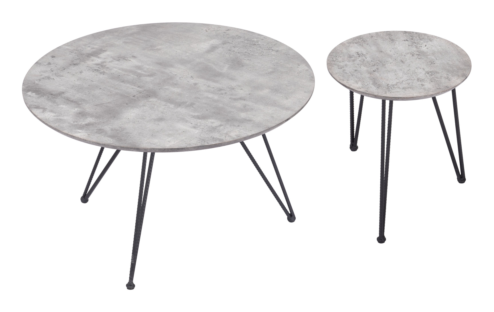 Kerris Gray & Black Coffee Table Set (2-Piece)