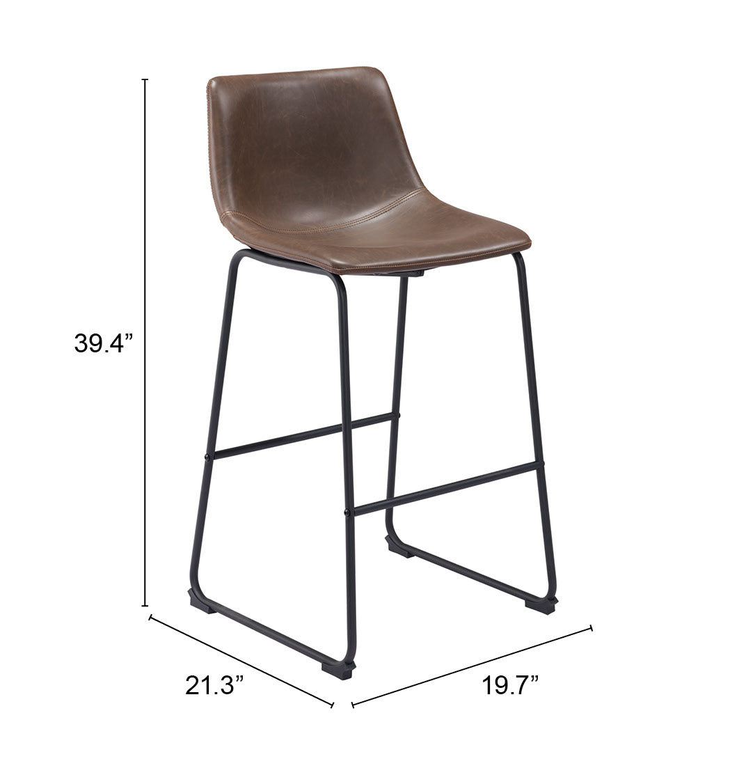 Smart Vintage Espresso Barstool (Set of 2)