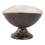 Yellowjacket White/Antique Brass Oval Pedestal Bowl with Enamel