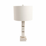 Tiptonport White/Beige Stacked Marble Cubes Lamp with Base Switch