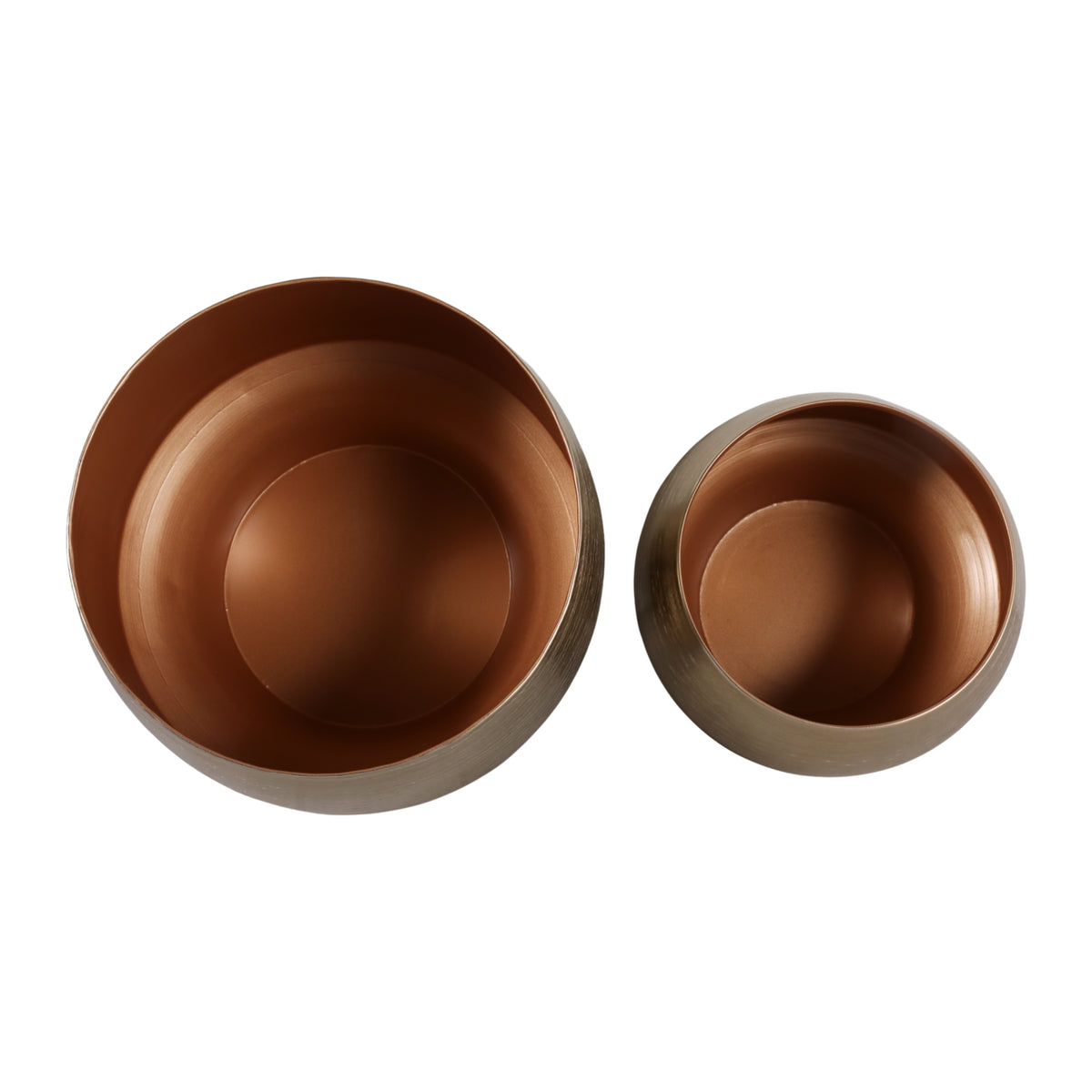 Charter Oak Gold Textured Curved Metal Planters (Set of 2)