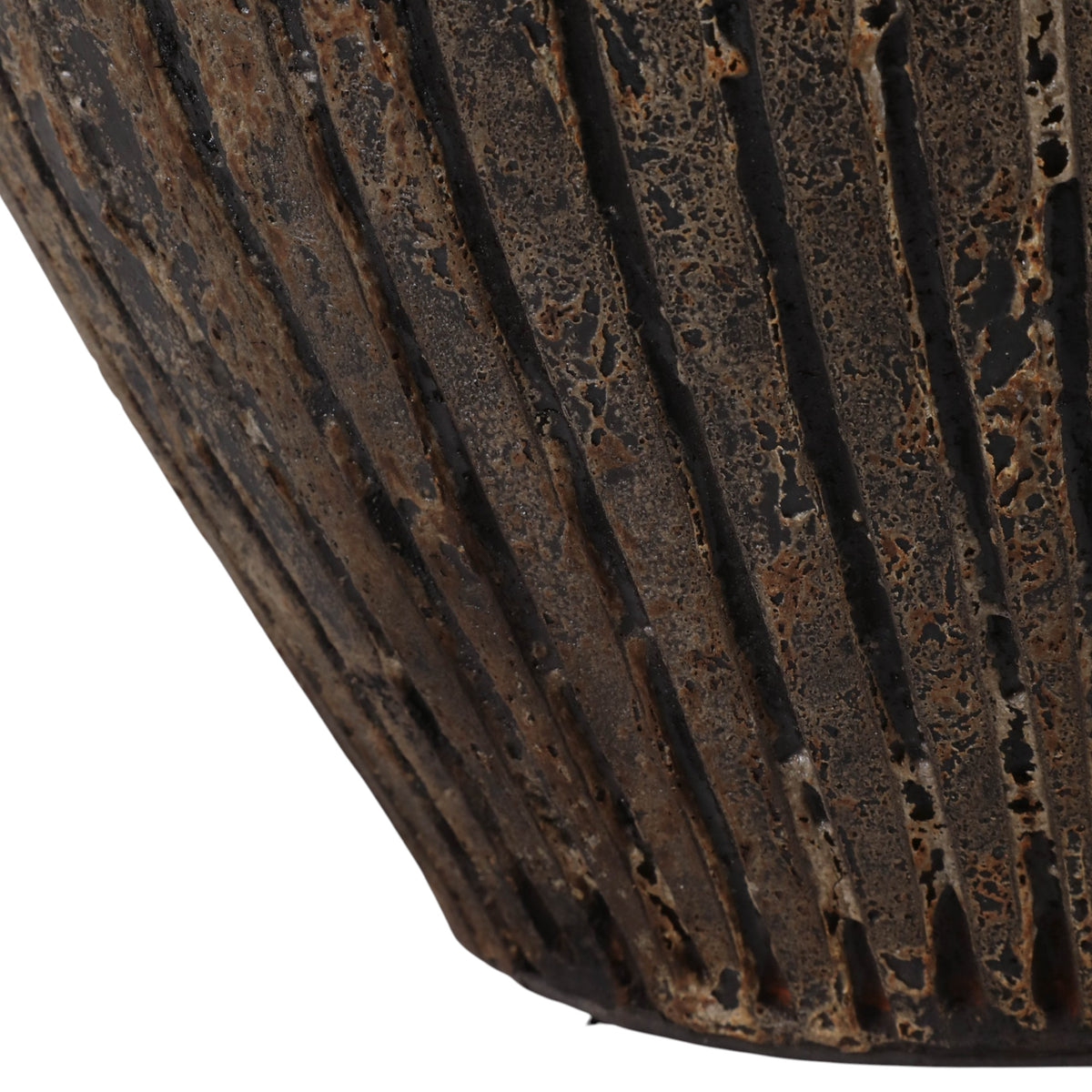 Hornbrook Rustic Black/Gray Large Ridged Terracotta Floor Vase