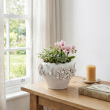 Calgro Ivory Floral Applique Planter with Butterfly