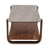 Snoboy Gold Marble Top Rectangle Coffee Table