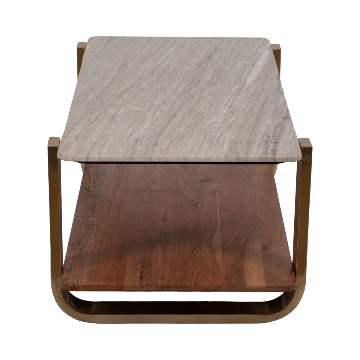 Snoboy Gold Marble Top Rectangle Coffee Table