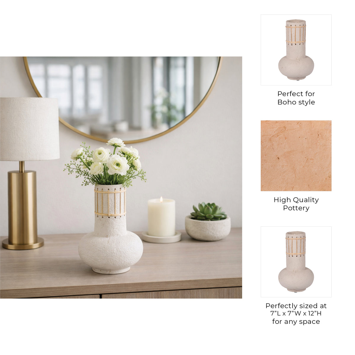 Ambler Ivory Ecomix Top Weave Nomad Vase