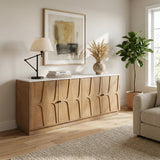 Point Arena White/Brown Arch 4-Door Cabinet