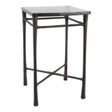 Colma Clear/Antique Brass Thick Glass Top Square Accent Table