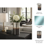 Grabtown Silver Small Glass Metallic 2-Tone Vase
