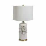 Lonsmith Cream/Gold Dahlia Flower Applique Table Lamp