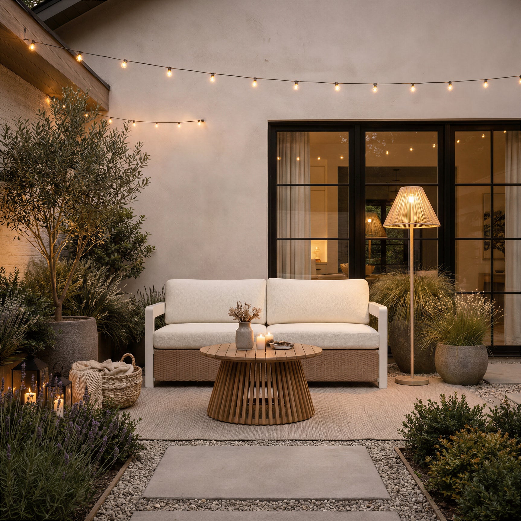 Lumika Beige Solar Floor Lamp