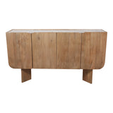 Mooney Flat Tan/Brown Modern 4-Door Cabinet