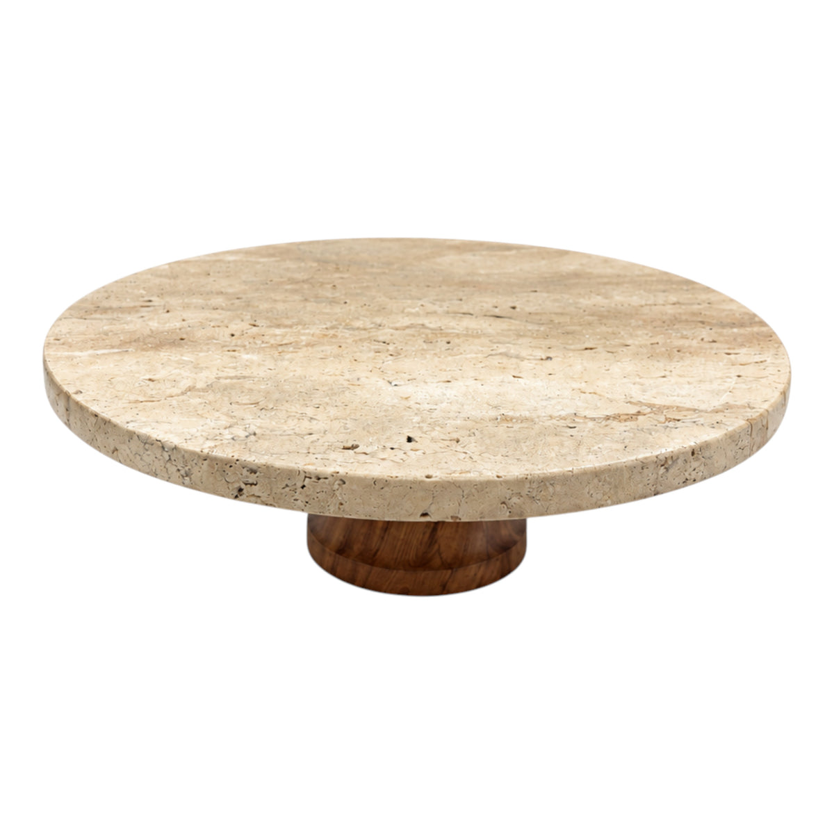 San Marino Natural/Brown Travertine Cake Stand