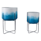 Nicoleham Blue/White/Black Planters (Set of 2)