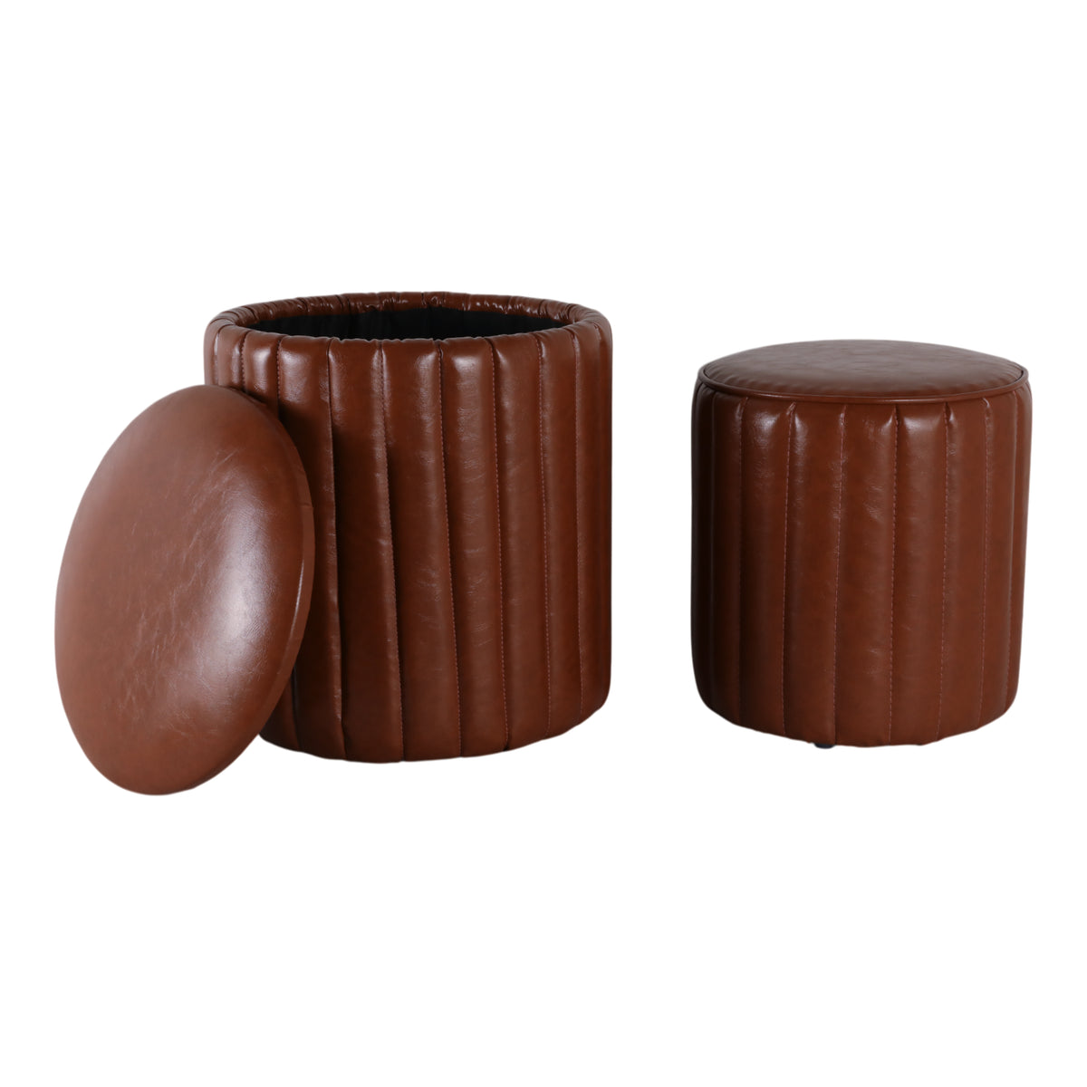 Fionacrest Brown Ottomans (Set of 2)