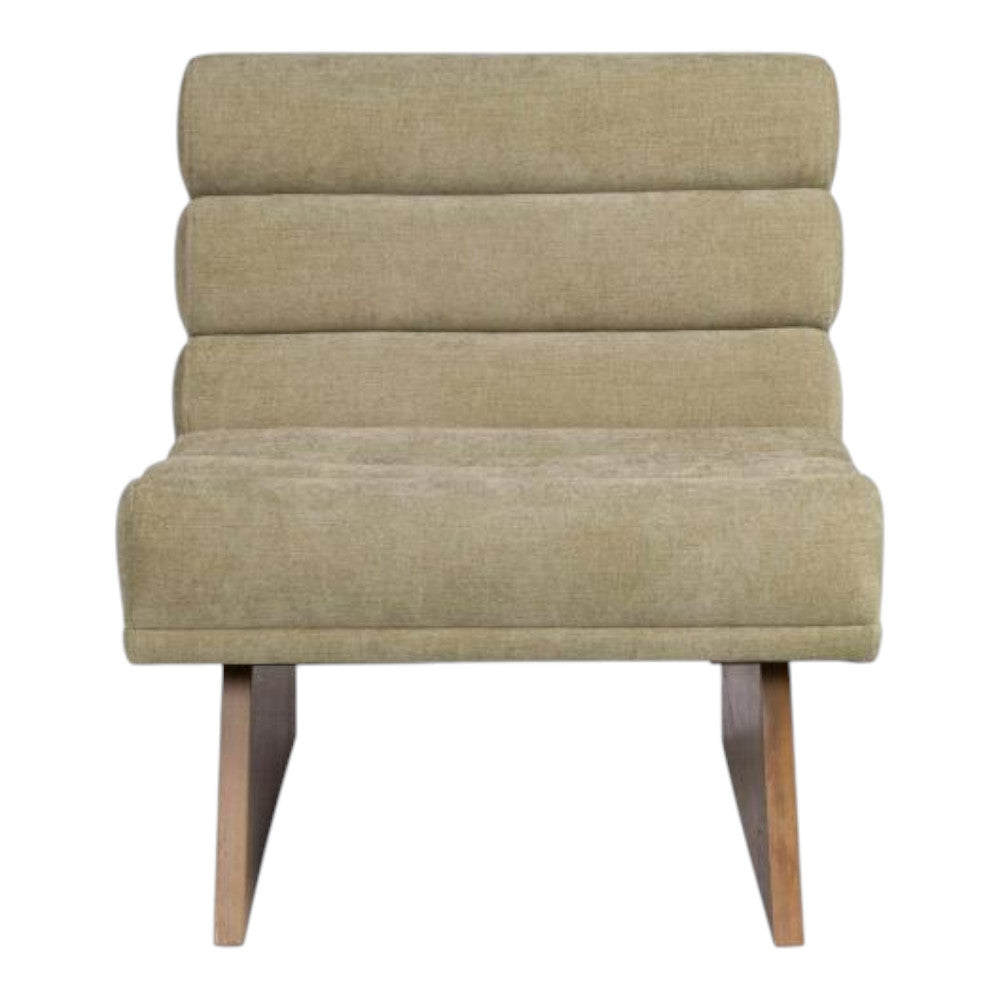 Oroville Sage Green Modern Channel Armless Chair