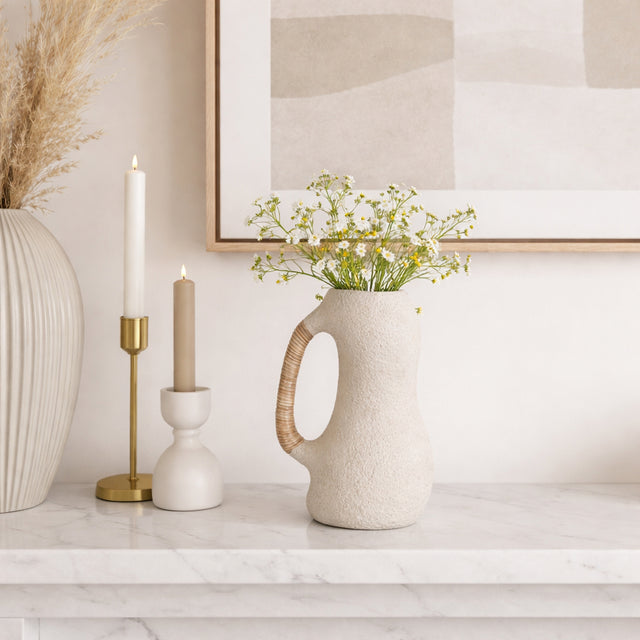 Elk Ivory Ecomix Organic Vase with Caning