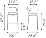 Ace Black & Silver Counter Stool (Set of 2)