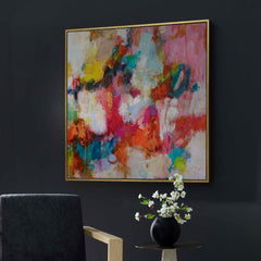 A Colorful Mindset Multicolor Framed Abstract Art - Ornate Home