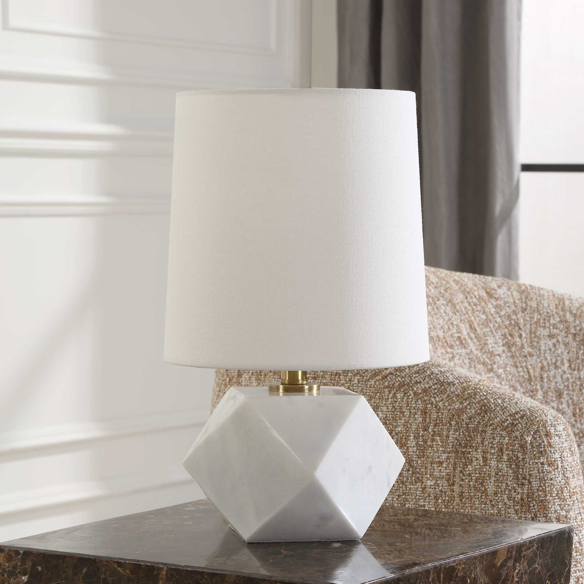 A Cut Above Gold/White Table Lamp - Ornate Home
