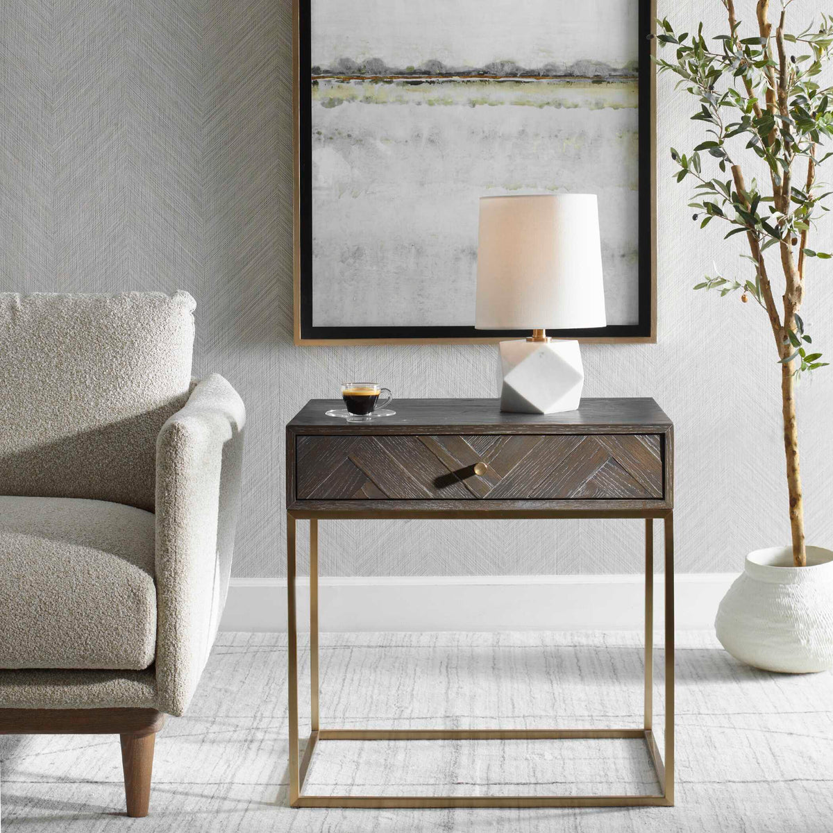 A Cut Above Gold/White Table Lamp - Ornate Home