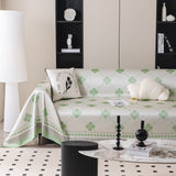 Cooling Four-Leaf Clover Hope Faith Love Luck Summer Comfy Ice Silk Furniture Throw Covers for Sofas